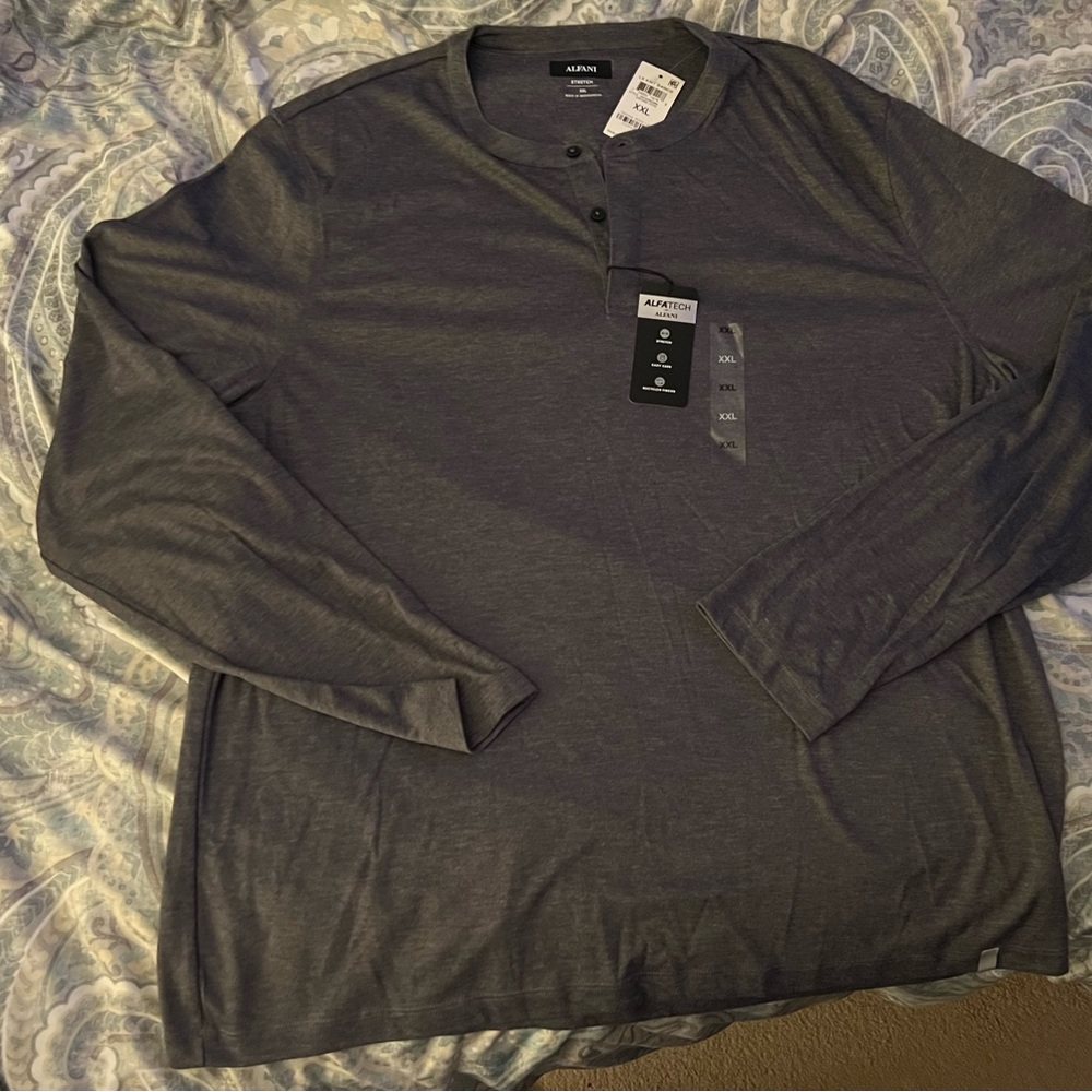 Long sleeve grey Henley men’s shirt